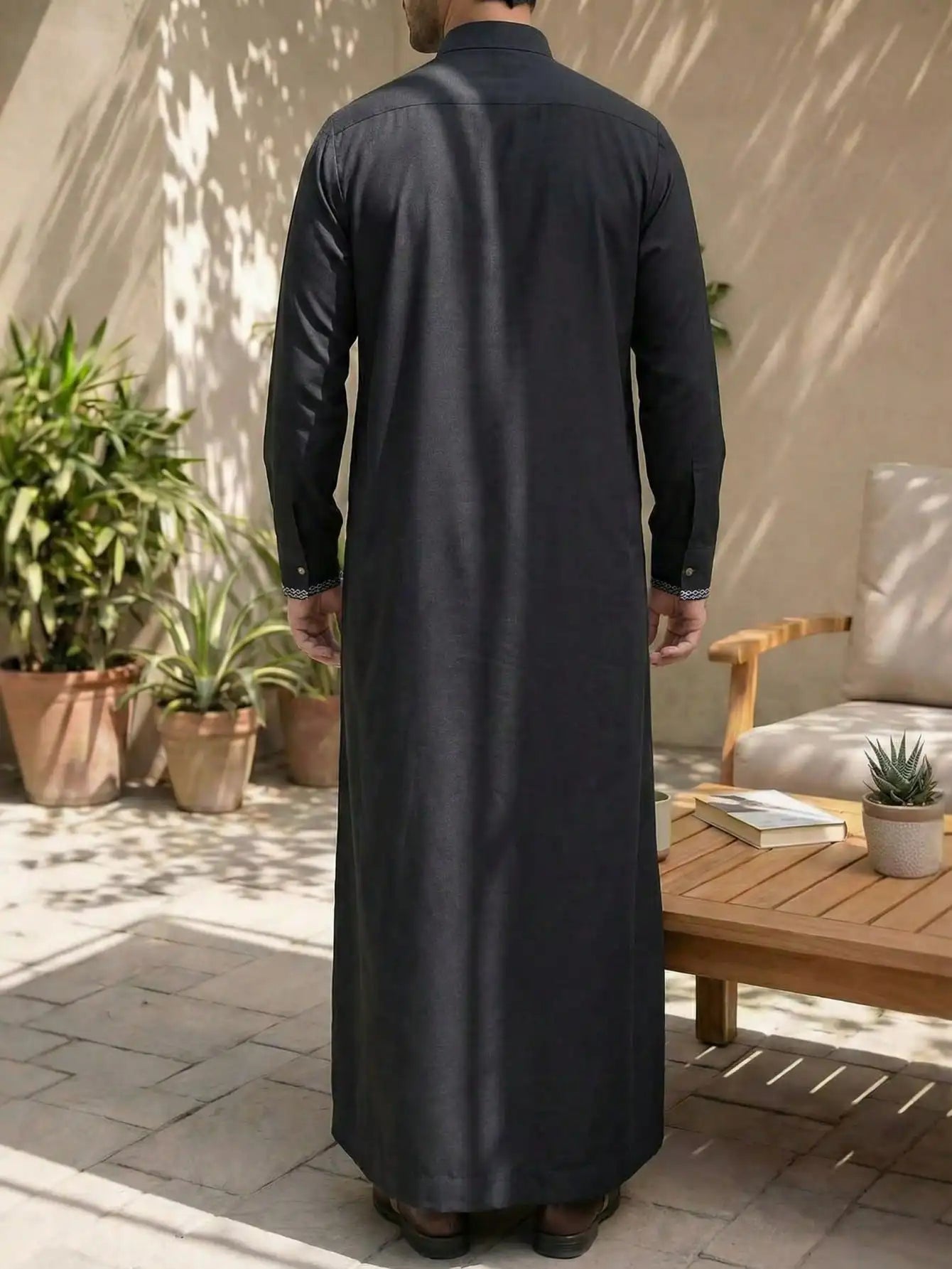 Qamis homme islamique manches longues – Qamis ample traditionnel, robe arabe pour fêtes et occasions religieuses